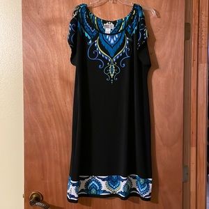 Robbie Bee Pretty medium dress with cap peek-a-boo sleeves (OLCC-AF)